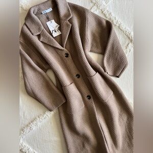 Zara Women's Tan Knit Cardigan